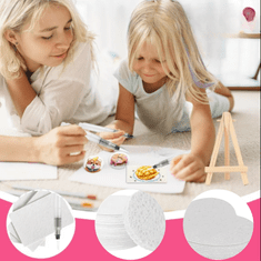 Netscroll 40- delni komplet za 3D ustvarjanje z barvnimi markerji in penastim papirjem, ustvarjalni set za otroke, enostavno ustvarite 3D umetnine, SpongyArt