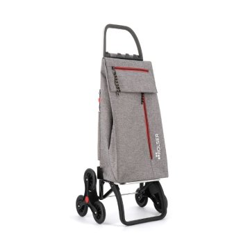 Rolser Zložljiv nakupovalni voziček s 6 kolesi Wallaby Tweed (40 litrov), siv