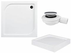 shumee Oskar kvadratna tuš kad 90x90x4x16 kompaktna + sifon