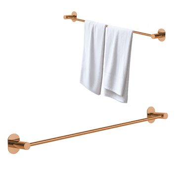 shumee OBEŠALNIK ZA BRISAČE, stenski, samolepilni, na vijak, rožnato zlata