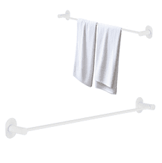 shumee OBEŠALNIK ZA BRISAČE, stenski, samolepilni, na vijak, MIRI, 61 cm, bel