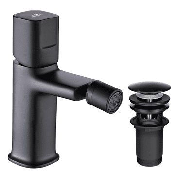 shumee LAVEO Tores črna stoječa bide pipa z zamaškom