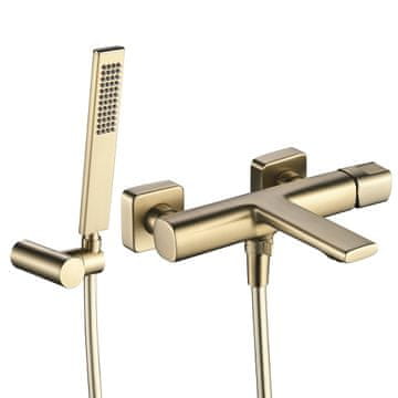 shumee LAVEO Tores stenska armatura za kad s tušem, brušeno zlato