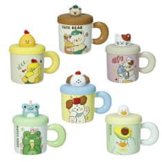 Brandani Otroški lonček s silikonskim pokrovom in slamico 380ml /več motivov / porcelan, silikon