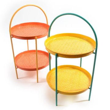 Mhome Servirno stojalo, etažer 2-nadstropno Retro 33xh58cm / več barv / kovina
