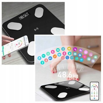 shumee PAMETNA ANALITIČNA KOPALNIŠKA TEHTNICA 25-V-1 APK LCD 180 KG - SPREMLJAJTE SVOJ NAPREDEK