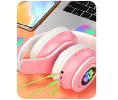 shumee DreamCraft OTROŠKE SLUŠALKE Z MAČJIMI UŠESI, RGB OSVETLJENE IGRALNE