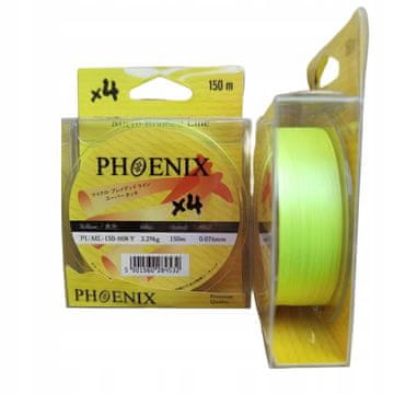 shumee Pletena nit Phoenix x4 okrogla FLUO RUMENA 0,06 mm - 150 m