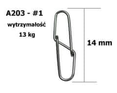 shumee VARNOSTNA ZAPINKA A203 - velikost št. 1 - Č/B