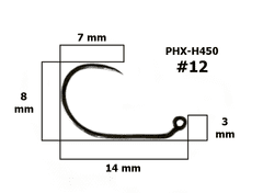 shumee PHOENIX JIG FLY H450 TRNEK BARBERLESS ČRNA - #12 - PHX-H450-12-25