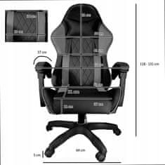 shumee FG-PRS-L-LED-012 PRESTIGE IGRALNI STOL, LED, PISARNA, MASAŽNI, GAME EXTREM