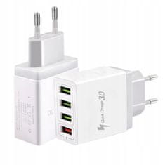 shumee Polnilnik 4xUSB Quick Charge 3.0 QC 3.1A 18W - BEL
