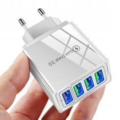 shumee Polnilnik 4xUSB Quick Charge 3.0 QC 3.1A 18W - BEL