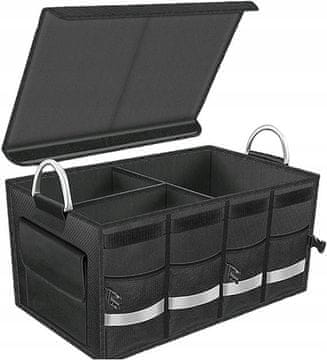 shumee Organizator za avto črn XXL 60x35x30cm