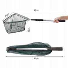 shumee TELESKOPSKA RIBIŠKA MREŽA - 3-delna, dolžine 150 cm