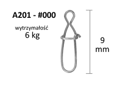 shumee VARNOSTNA ZAPINKA A201 - velikost #000 - ČRNA