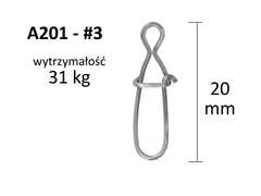 shumee VARNOSTNA ZAPINKA A201 - velikost 3 - B/N