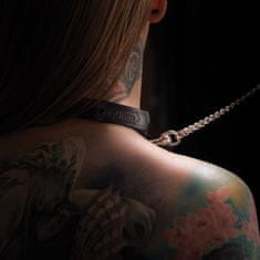 shumee BDSM Please Leia Erotična ovratnica s povodcem, naravno usnje
