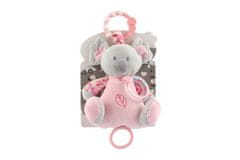KOALA Medved rattle pliš 19cm tečaj na post./cube nat. igrača stroj roza na kartici