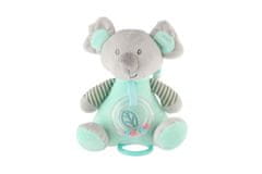 KOALA Medved rattle pliš 19cm obešalnik na post./cube. nat. igrača stroj zelena na kartici