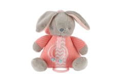 Teddies Zajček raztegljiva igrača stroj z rattle pliš 18x20cm roza na kartici