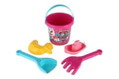 Wader Komplet za pesek 5 kosov plastičnih izdelkov Paw Patrol/Foot Patrol roza v mreži 12m+