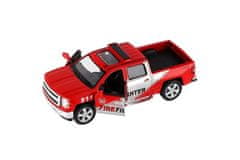 Kinsmart Avto Chevrolet 2014 Silverado Policijski/gasilni aparat kovinski/plastenski 13cm na hrbtni strani 2 barvi 12 kosov škatla