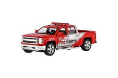 Kinsmart Avto Chevrolet 2014 Silverado Policijski/gasilni aparat kovinski/plastenski 13cm na hrbtni strani 2 barvi 12 kosov škatla