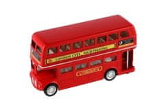 Teddies Avtobus "London" rdeč dvonadstropni kovinski/plasten 12cm zložljiv