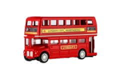 Teddies Avtobus "London" rdeč dvonadstropni kovinski/plasten 12cm zložljiv