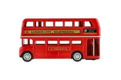 Teddies Avtobus "London" rdeč dvonadstropni kovinski/plasten 12cm zložljiv