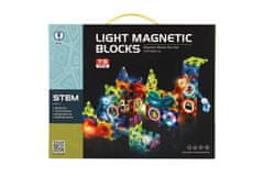 Teddies Magnetna plastična steza za kroglice 75 kosov 8 kroglic + dodatki z baterijami in lučko