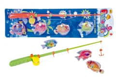 Teddies Igralna riba/ribič magnetna plastika 4 kosi + plastična palica 44 cm