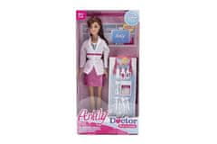 Teddies Anlily lutka zdravnik 30 cm plastična z dodatki 2 barvi