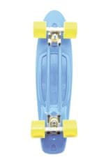 Teddies Deskarska deska - pennyboard 60 cm, nosilnost 90 kg, kovinske osi, modra barva, rumena kolesa