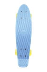 Teddies Deskarska deska - pennyboard 60 cm, nosilnost 90 kg, kovinske osi, modra barva, rumena kolesa