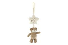 Teddies Medved z zvezdo plišasto posteljico / posteljno zaveso raztegljiva igrača stroj 36cm na kartici