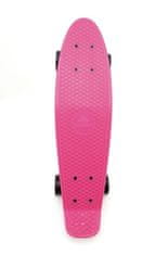 Teddies Skateboard - pennyboard 60 cm, nosilnost 90 kg, kovinske osi, roza barva, črna kolesa