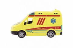 Teddies Ambulanca plastični avto 20cm na vztrajnik na baterijo z zvokom z lučjo