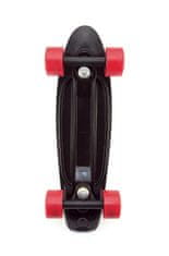 Teddies Deskarska deska - pennyboard 43 cm, nosilnost 60 kg kovinske osi, črna, rdeča kolesa