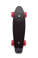 Teddies Deskarska deska - pennyboard 43 cm, nosilnost 60 kg kovinske osi, črna, rdeča kolesa
