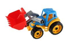 Teddies Traktor/nakladalnik/črpalka z vedrom plastika prosto gibanje 2 barvi 12m+