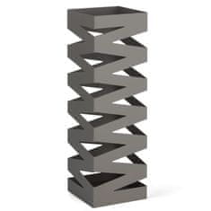Evviva Posoda za dežnike Zig Zag 15,5x15,5xh49cm / kvadratna / siva / kovina