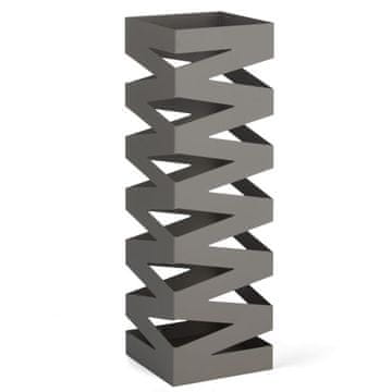 Evviva Posoda za dežnike Zig Zag 15,5x15,5xh49cm / kvadratna / siva / kovina