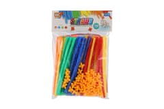 Teddies Ustvarjalni set za gradnjo iz slame/igle iz plastike 20x30cm
