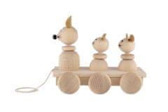 Teddies Tri miši, ki vlečejo naravni les 22cm