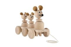 Teddies Tri miši, ki vlečejo naravni les 22cm