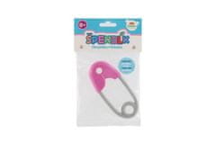 Teddies Ščipalka plastična 12cm rožnato siva 12x19cm v vrečki 0m+