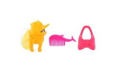 Teddies Unicorn glavnik iz plastike z dodatki v skodelici za sladoled 2 barvi 8x12cm