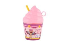 Teddies Unicorn glavnik iz plastike z dodatki v skodelici za sladoled 2 barvi 8x12cm